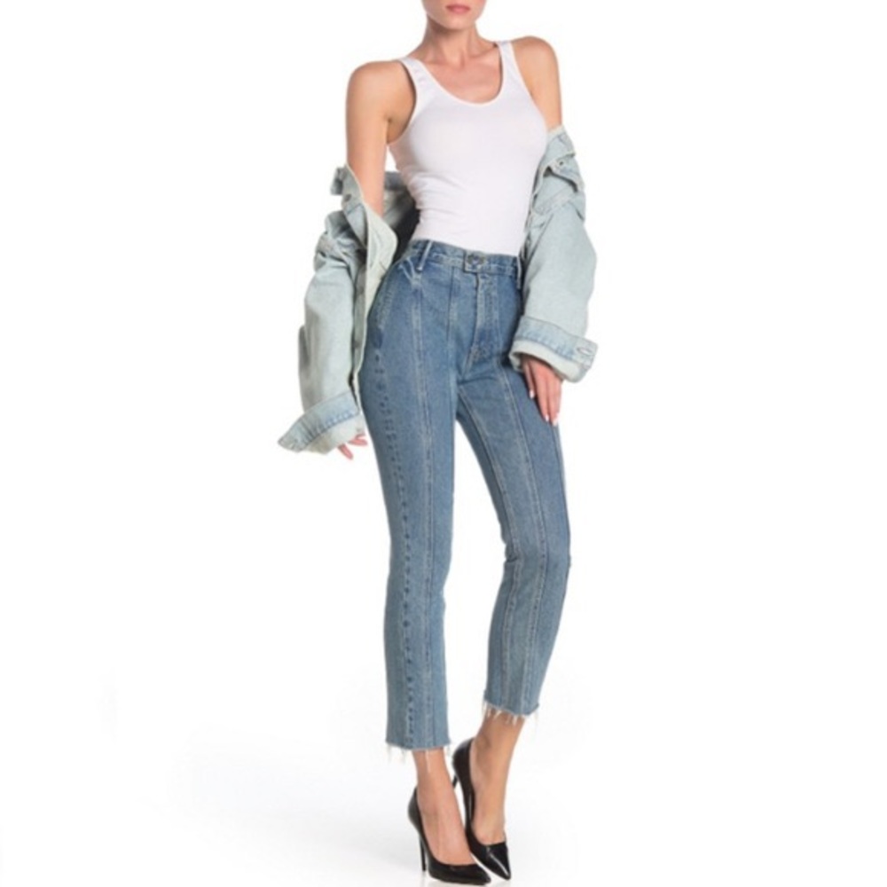 GRLFRND Monroe high rise crop cigarette jeans